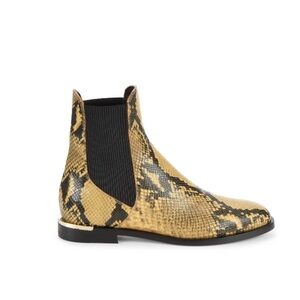 Jimmy Choo Rourke Snakeskin Leather Boots - 39 Roccia Mustard